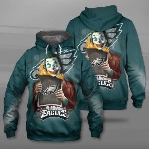 Sport Team NFL Philadelphia Eagles 3d Hoodie Joker