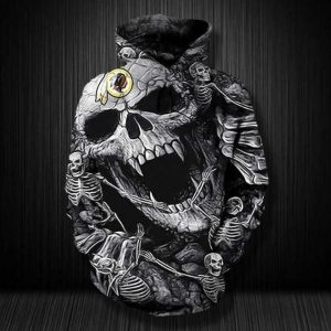 Sport Washington Football Team Skeleton Hoodie 3D