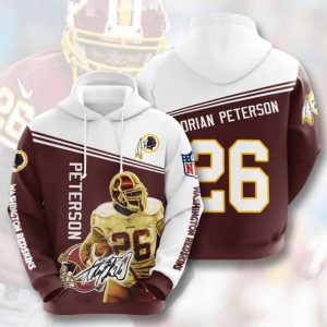 Sports American Football Nfl Washington Redskins Adrian Peterson Usa 918 Hoodie 3D