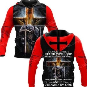 Stand With God Knight Jesus Hoodie 3D