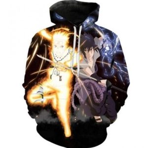 Super Ninjas Naruto and Sasuke 3D Print Hoodie