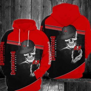 Tampa Bay Buccaneers Skull 3d Hoodie