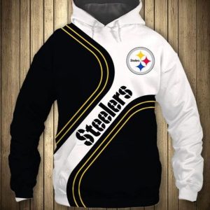 Team Nfl Pittsburgh Steelers Football 3d Hoodie Black White