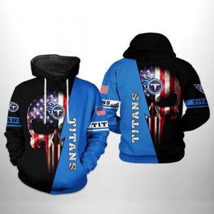Tennessee Titans NFL US Flag Skull Team 3D Printed Hoodie