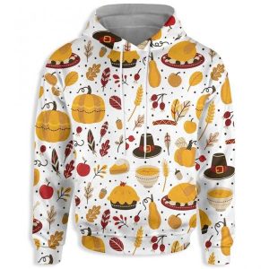 Thanksgiving Meal Turkey Pumpkin 3D Hoodie