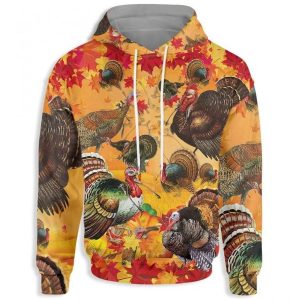 Thanksgiving Turkey Wishbone 3D All Over Print Hoodie