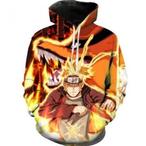 The Nine Tailed Fox and Naruto 3D Printed Hoodie