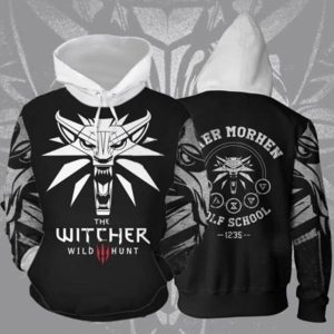 The Witcher Game White Ferocious Wolf Cosplay Unisex 3D Hoodie