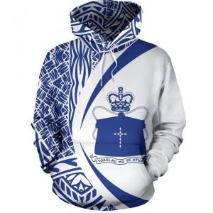 Tokelau Blue White Amazing 3D Printed Sublimation Hoodie