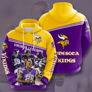 Vikings Legends Purple Sport Hoodie 3D