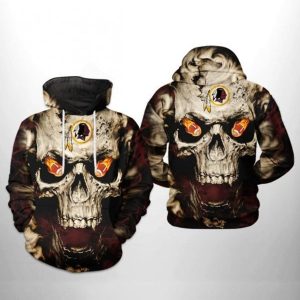 Washington Redskins NFL Skull 3D Hoodie