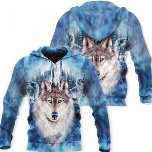 Wolf Blue Unique 3D Printed Sublimation Hoodie