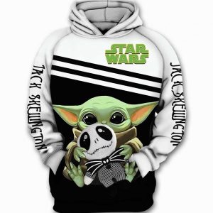 Yoda Star wars Jack skellington The nightmare Before Christmas 3D Hoodie