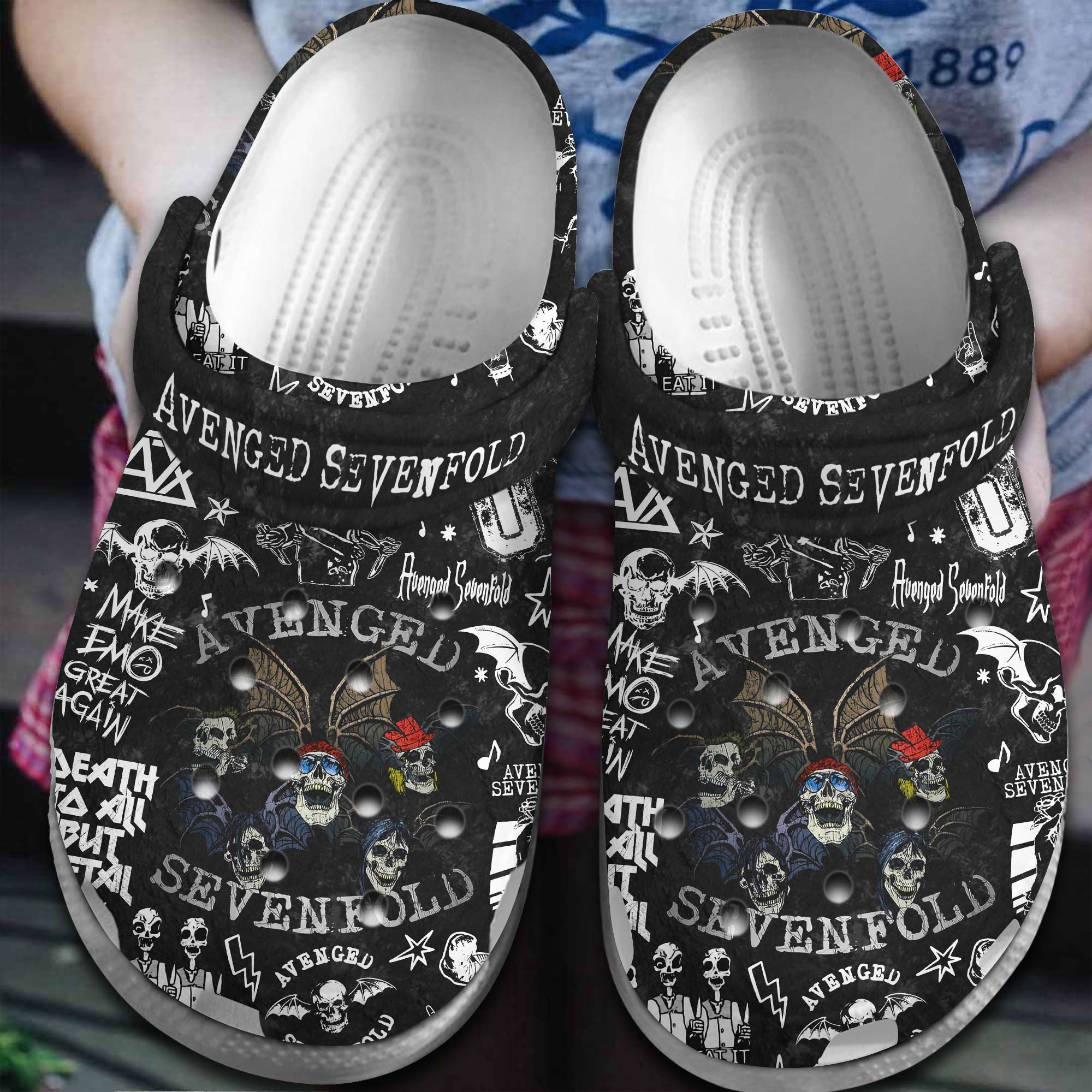 Avenged Sevenfold Music Band Crocs Crocband Clogs Shoes Comfortable For Men Women and Kids