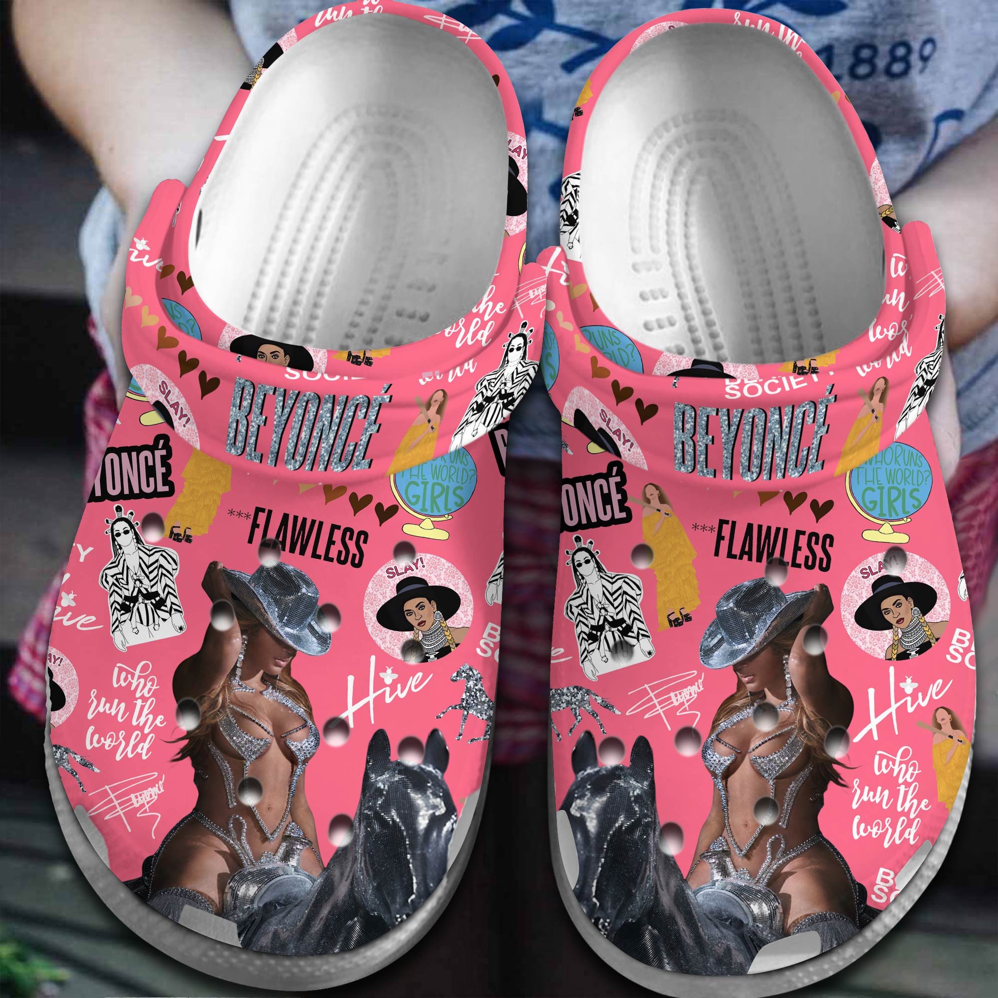 Beyonce Singer Music Crocs Crocband Clogs Shoes Comfortable For Men Women and Kids