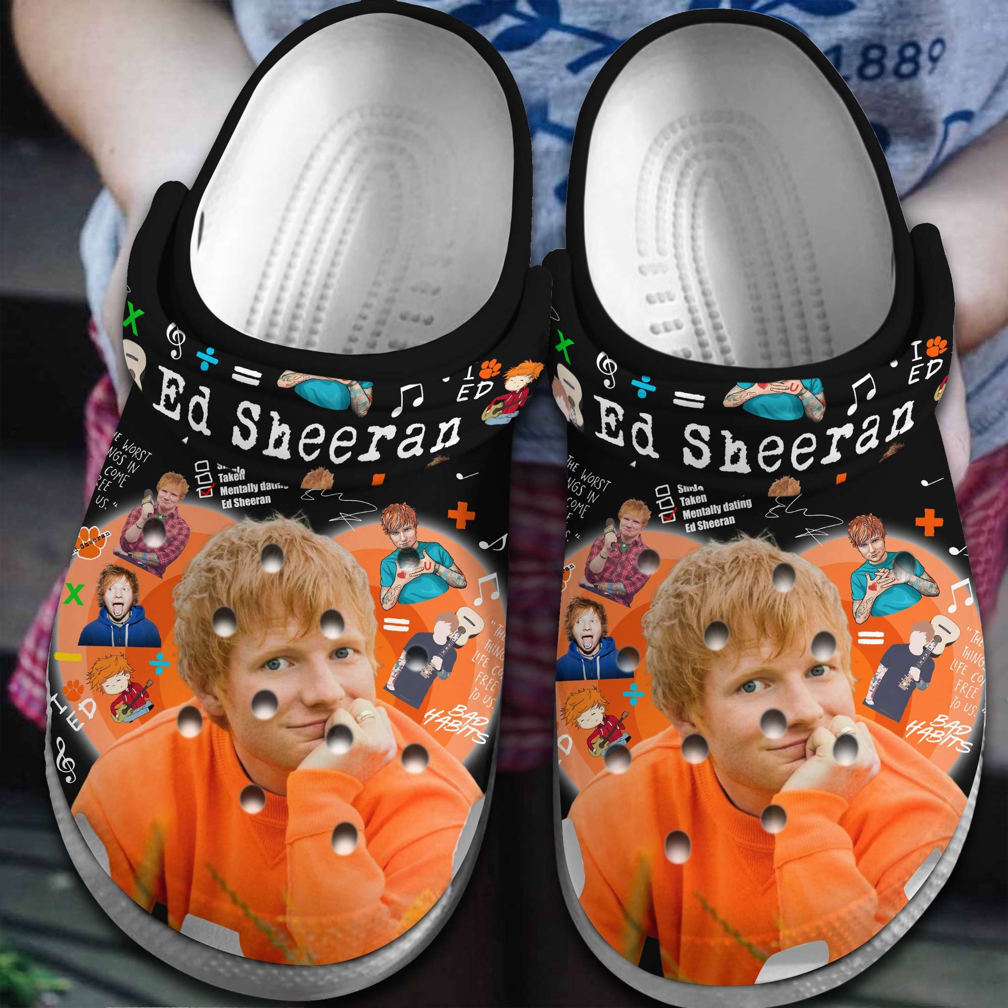 Ed Sheeran Singer Music Crocs Crocband Clogs Shoes Comfortable For Men Women and Kids