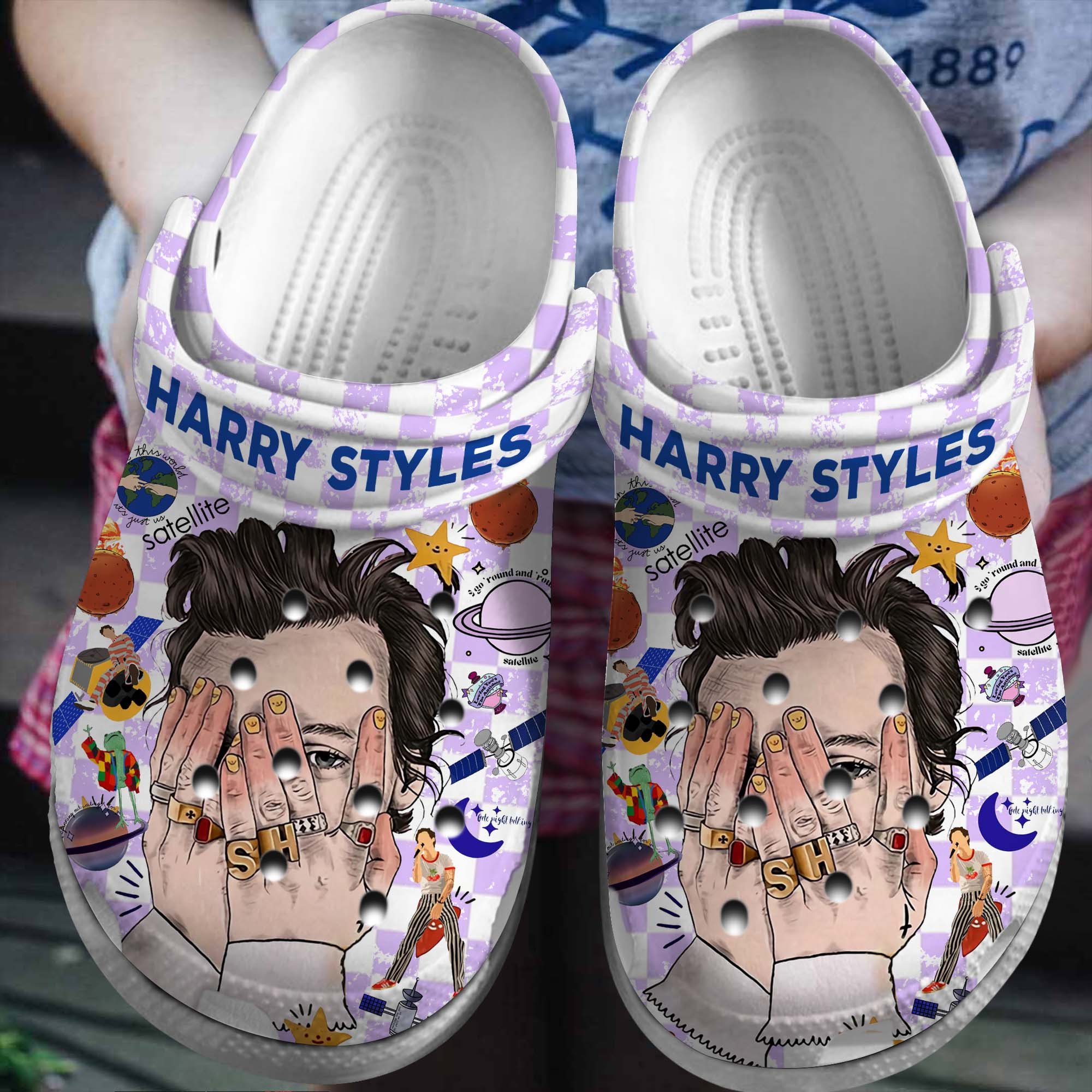Harry styles One Direction Band Music Crocs Crocband Clogs Shoes Comfortable For Men Women and Kids