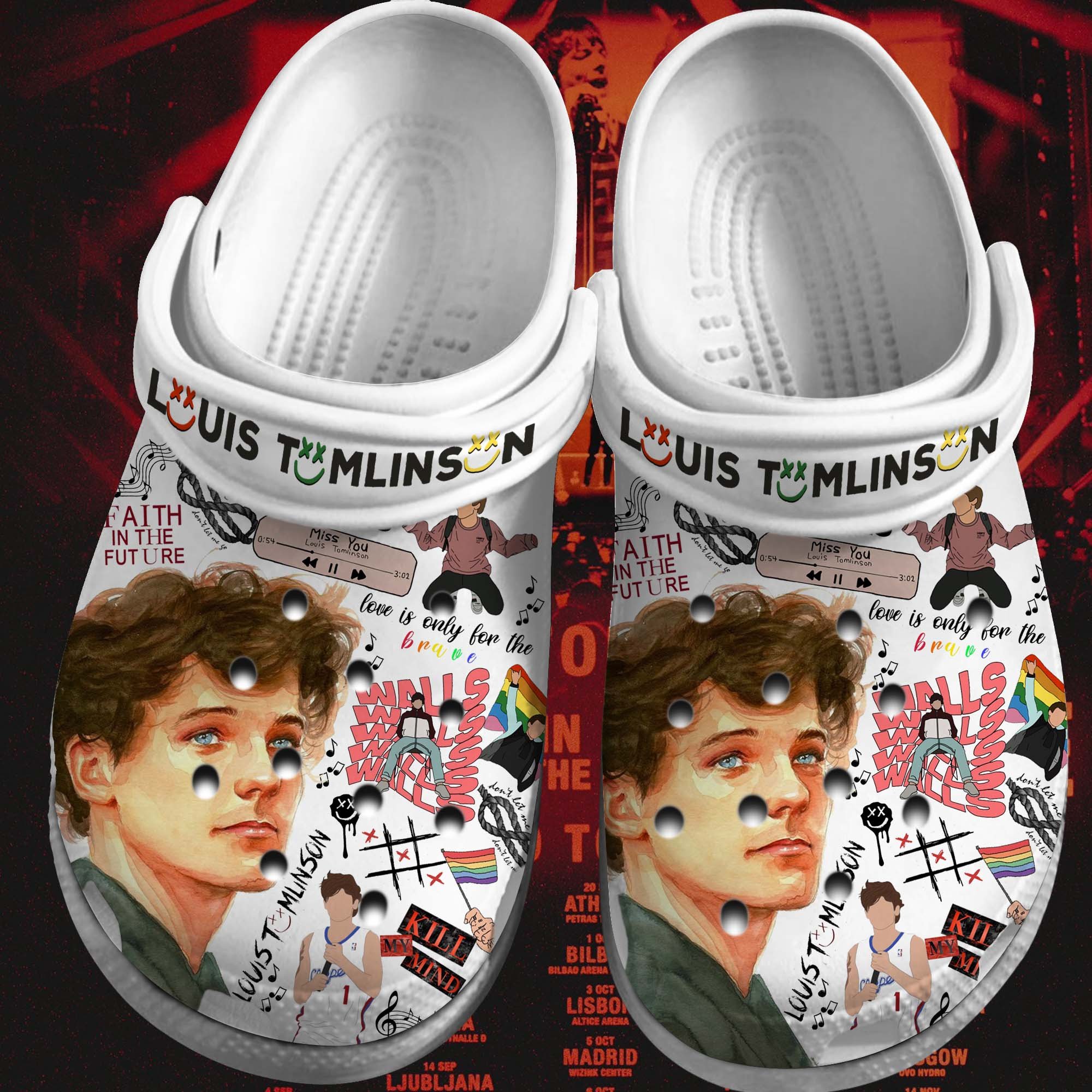 Louis Tomlinson Singer Music Crocs Crocband Clogs Shoes Comfortable For Men Women and Kids