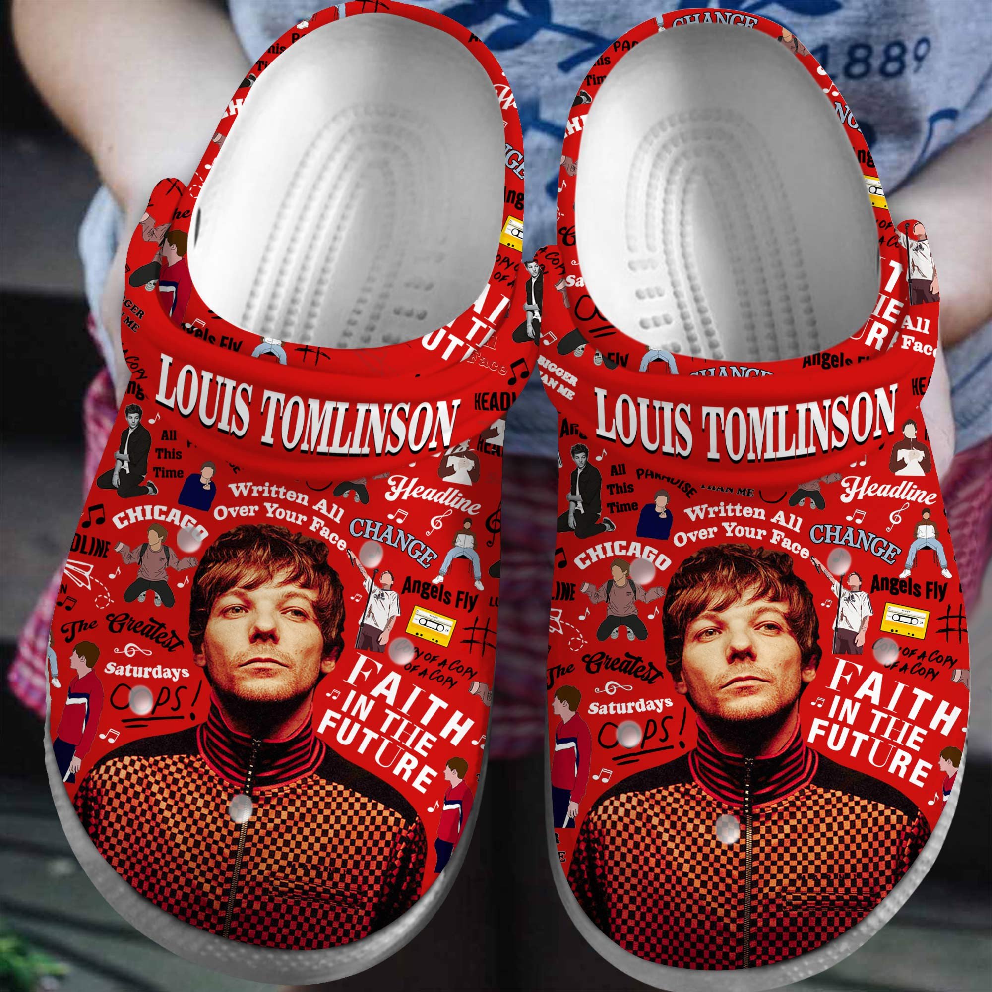 Louis Tomlinson Singer Music Crocs Crocband Clogs Shoes Comfortable For Men Women and Kids