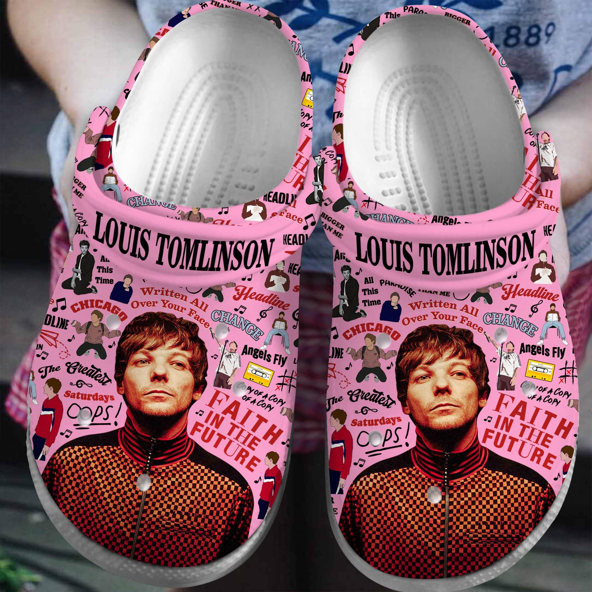 Louis Tomlinson Singer Music Crocs Crocband Clogs Shoes Comfortable For Men Women and Kids