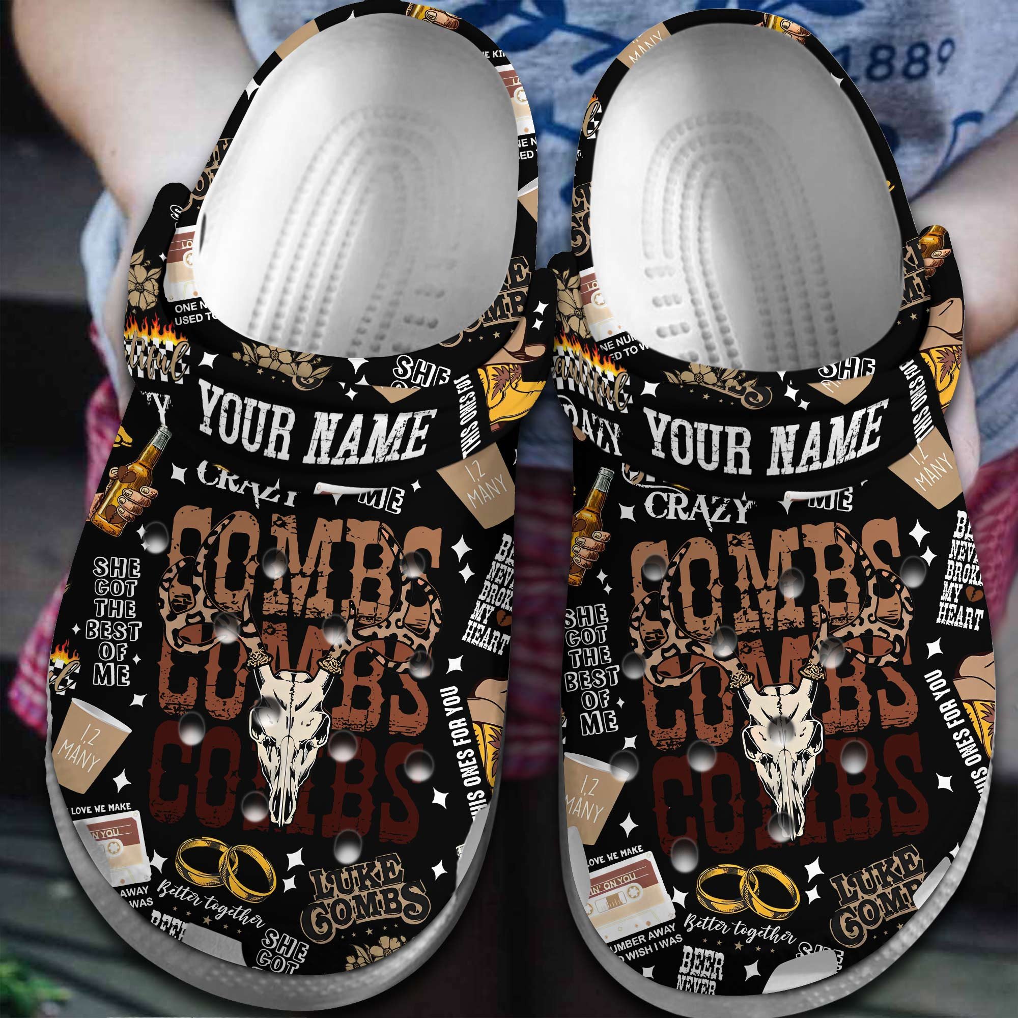 Luke Combs Singer Music Crocs Crocband Clogs Shoes Comfortable For Men Women and Kids