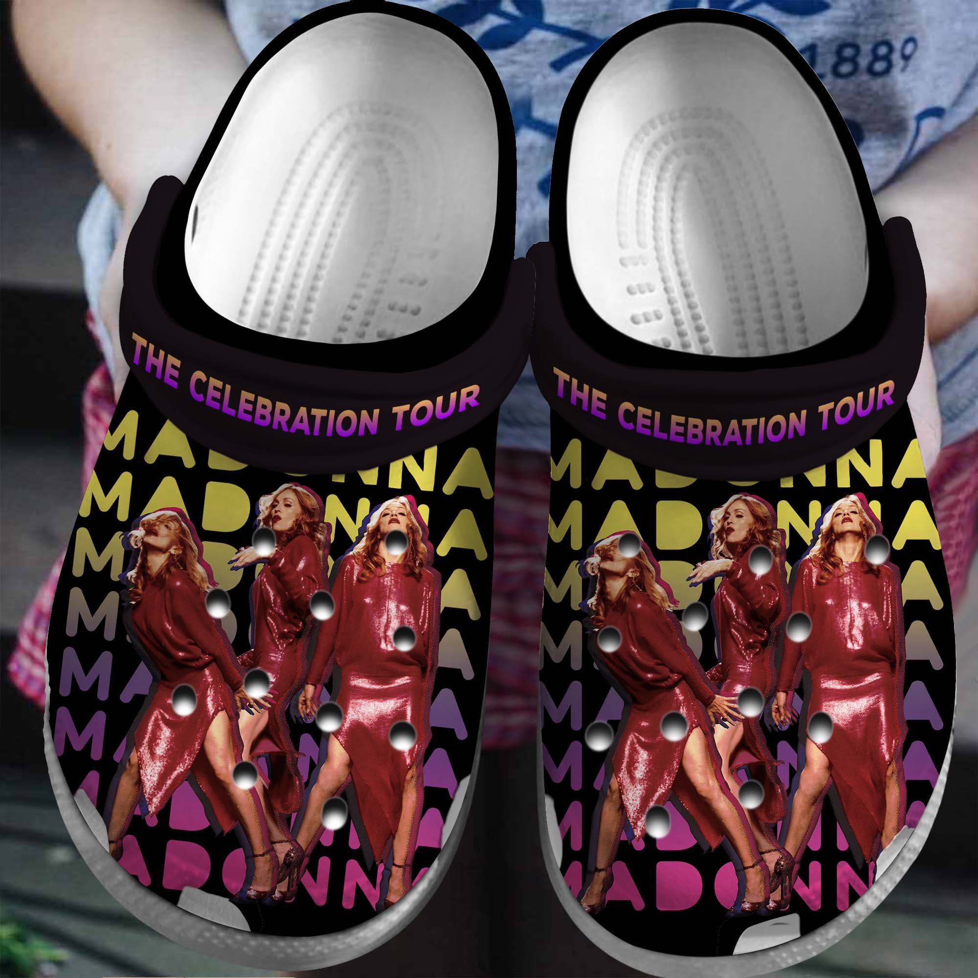 Madonna Singer Music Crocs Crocband Clogs Shoes Comfortable For Men Women and Kids