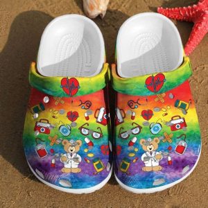 Nurse Pattern Comfortable For Women Gift Hippie Life clog Shoes