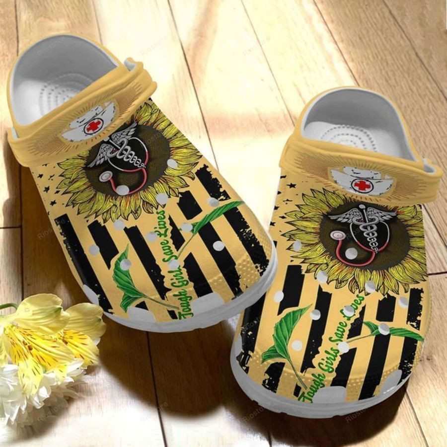 Nurse Tough Girls Save Lives Clog Shoes