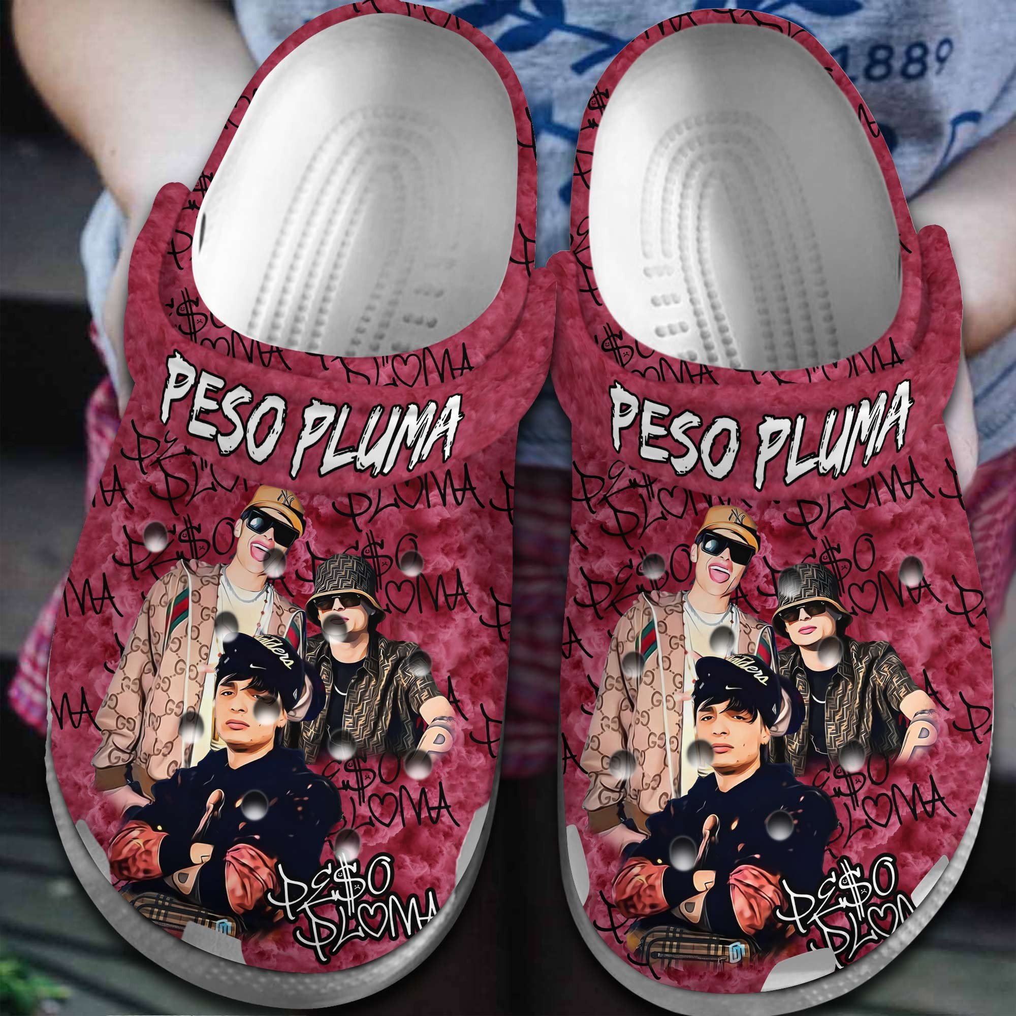Peso Pluma Singer Music Crocs Crocband Clogs Shoes Comfortable For Men Women and Kids