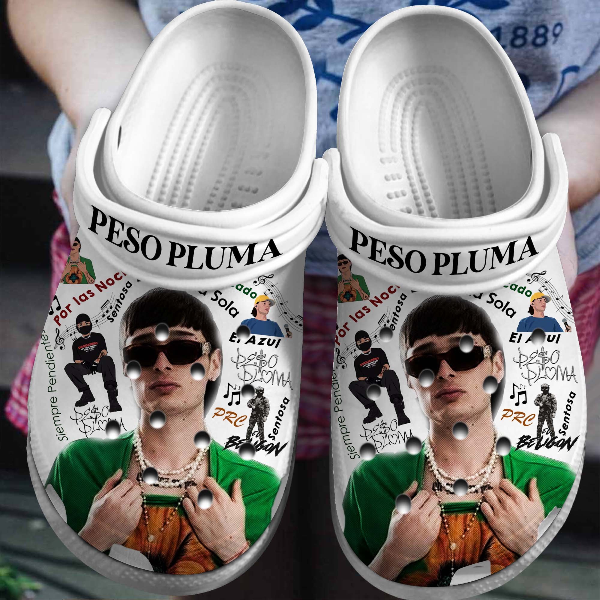 Peso Pluma Singer Music Crocs Crocband Clogs Shoes Comfortable For Men Women and Kids