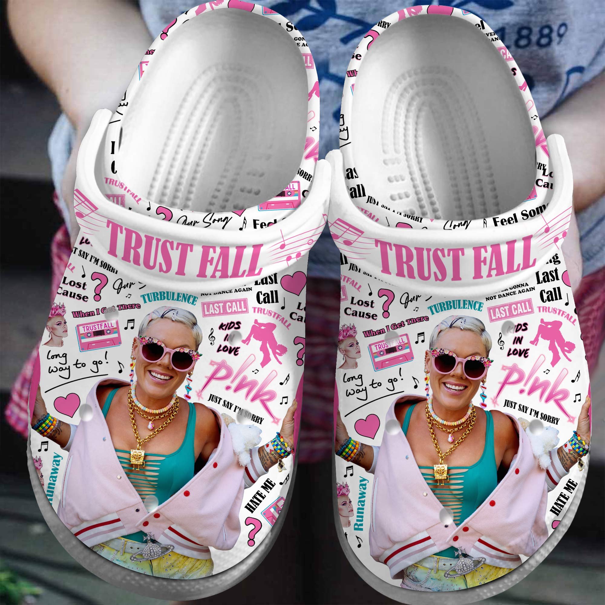 Pink Singer Music Crocs Crocband Clogs Shoes Comfortable For Men Women and Kids