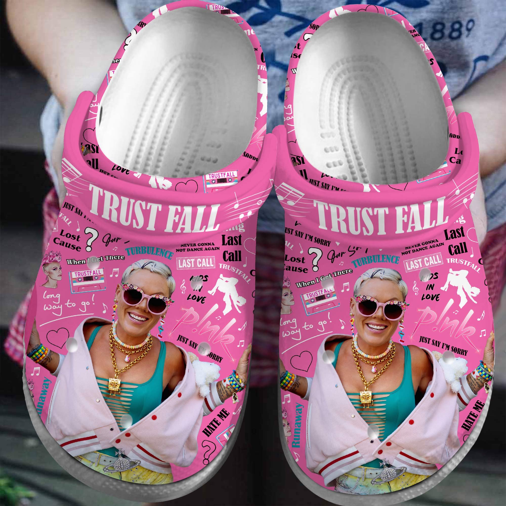 Pink Singer Music Crocs Crocband Clogs Shoes Comfortable For Men Women and Kids