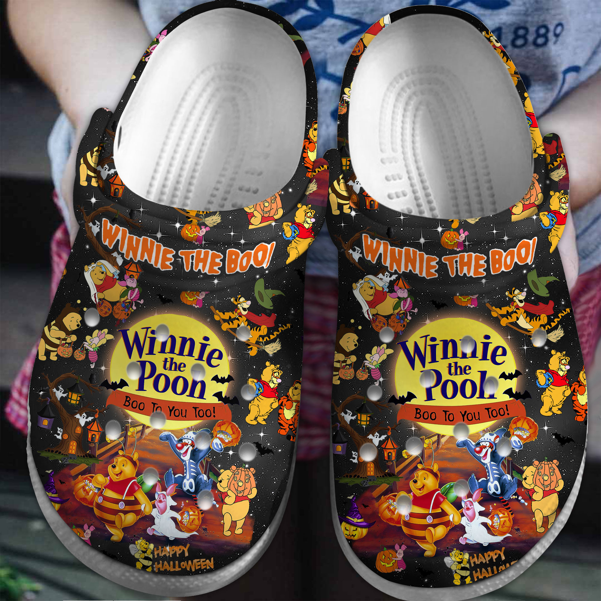 Pooh And Friends Cartoon Crocs Crocband Clogs Shoes Comfortable For Men Women and Kids