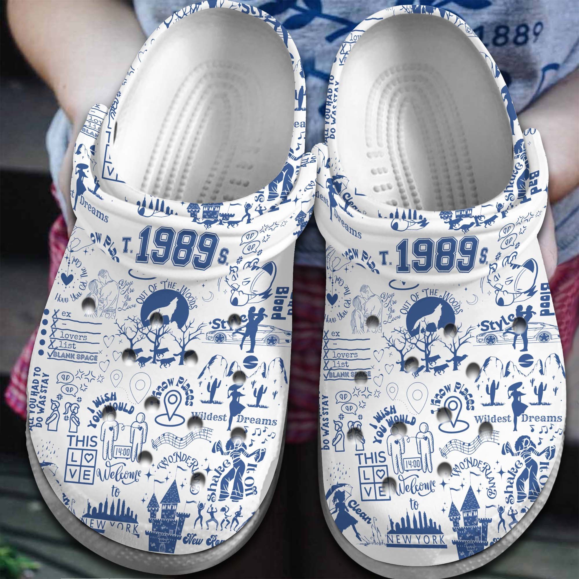 Taylor Swift Music 1989 Crocs Crocband Clogs Shoes Comfortable For Men Women and Kids