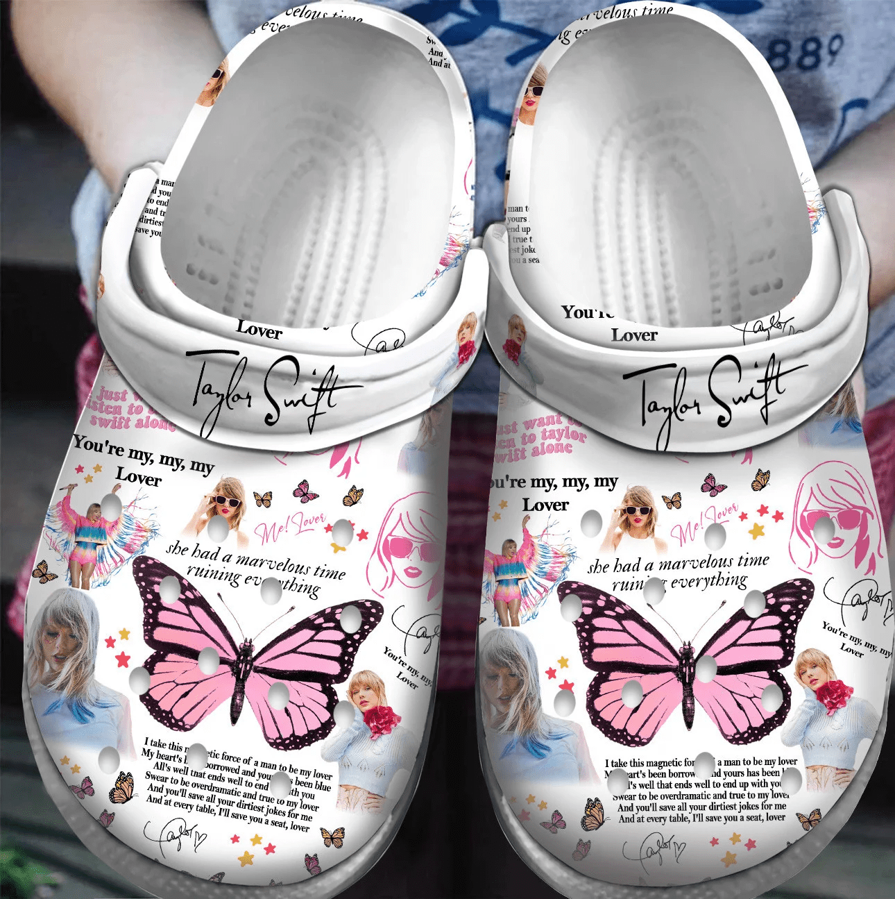 Taylor Swift Music Crocs Crocband Clogs Shoes Comfortable For Men Women and Kids
