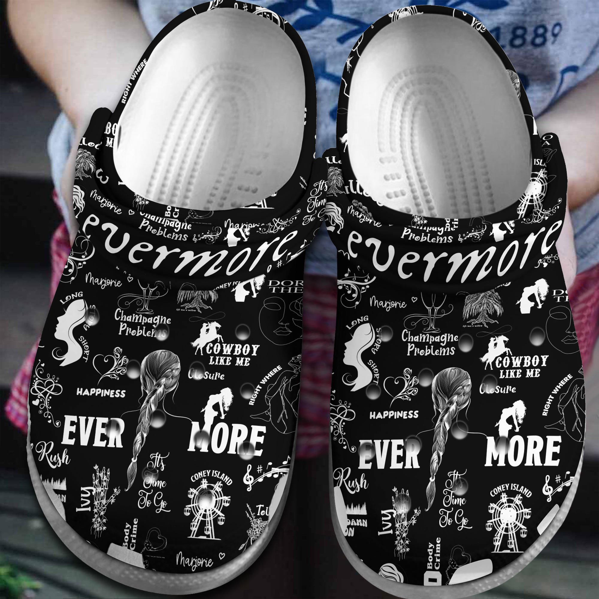 Taylor Swift Music evermore Crocs Crocband Clogs Shoes Comfortable For Men Women and Kids