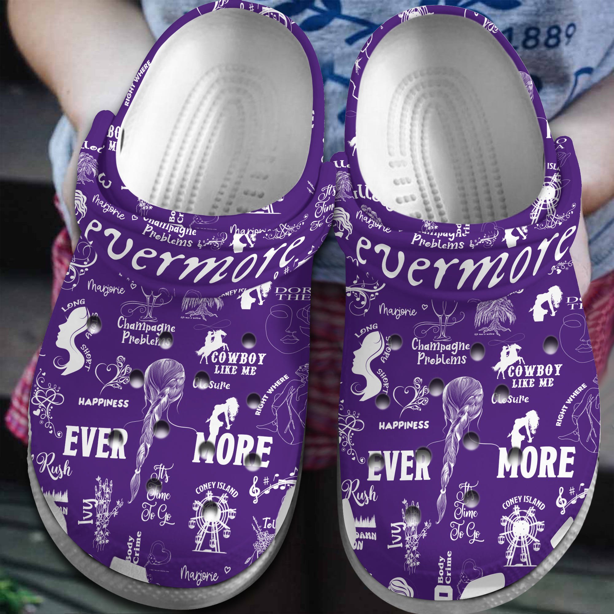 Taylor Swift Music evermore Crocs Crocband Clogs Shoes Comfortable For Men Women and Kids