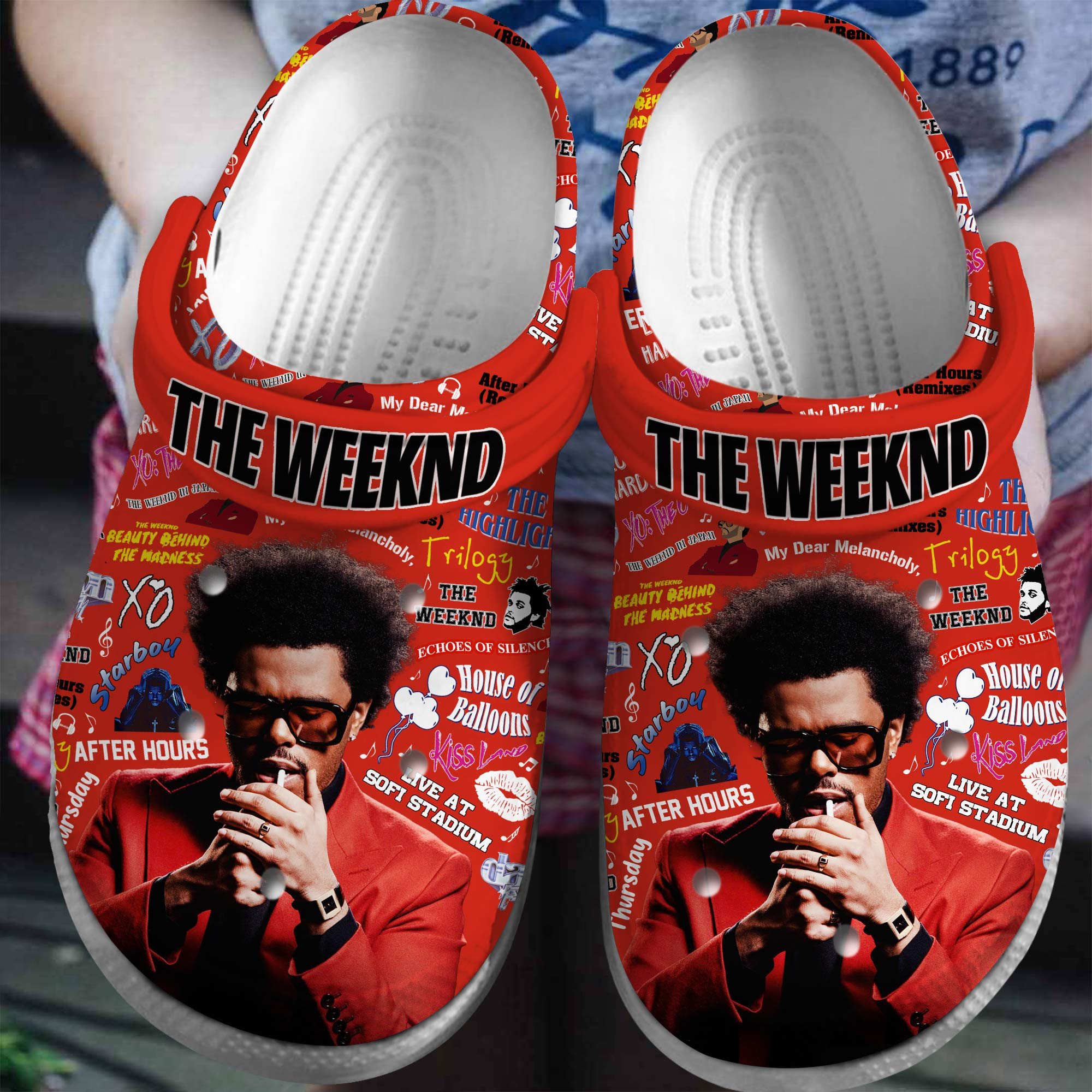 The Weeknd Singer Music Crocs Crocband Clogs Shoes Comfortable For Men Women and Kids