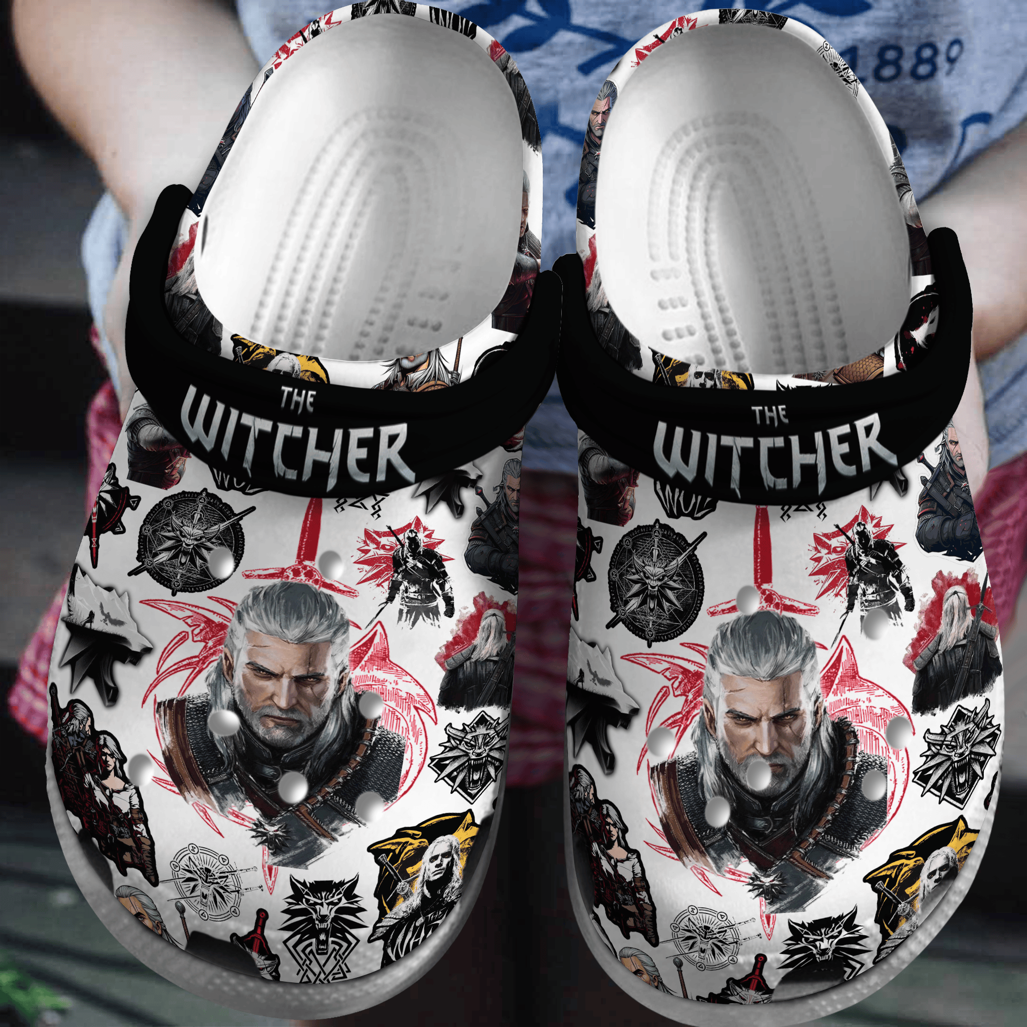 The Witcher TV Series Crocs Crocband Clogs Shoes Comfortable For Men Women and Kids